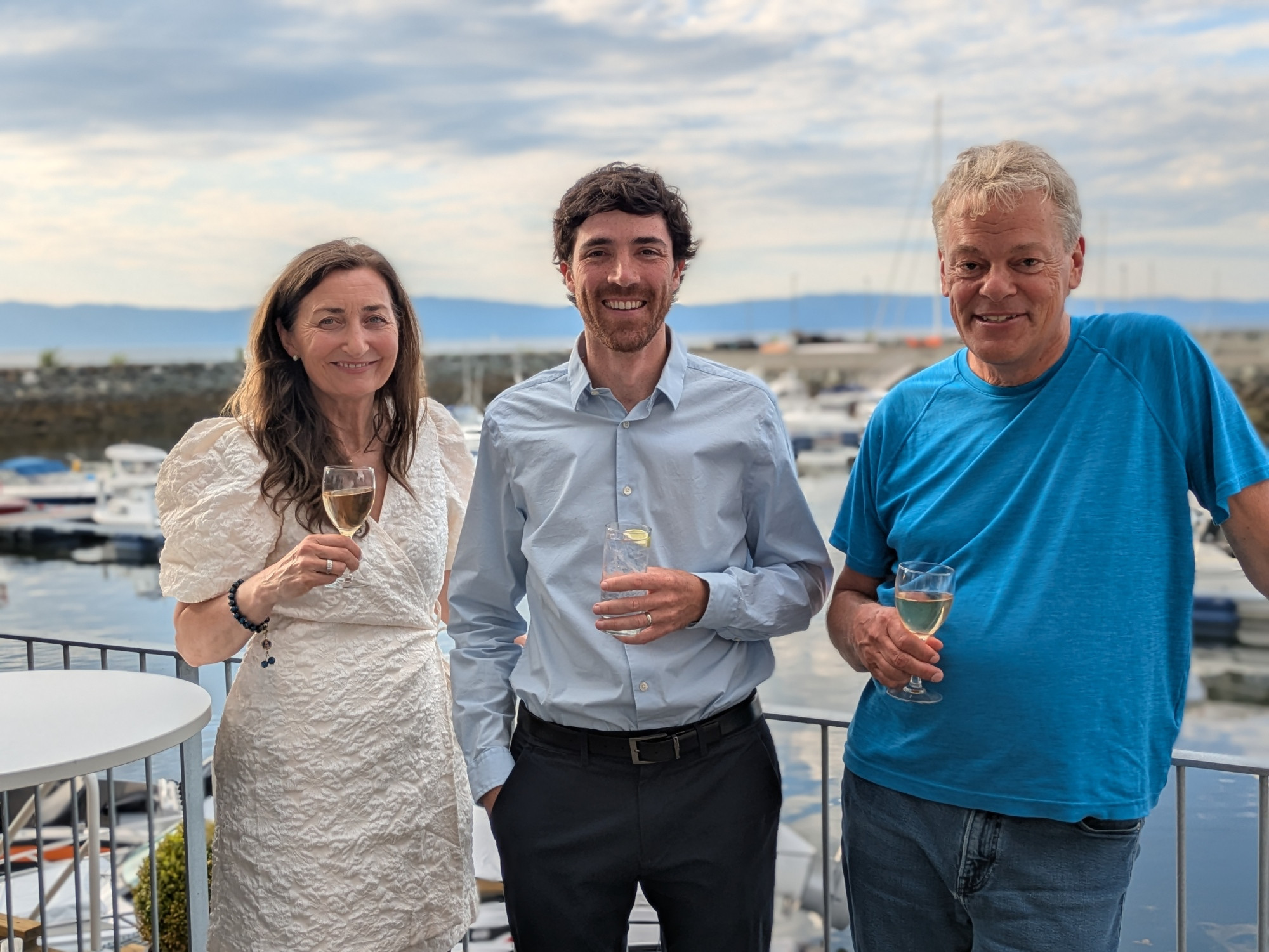 May-Britt, Ben, and Edvard celebrating publication day